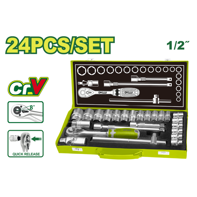 طقم بوكسات24 قطعة 1/2 بوصة